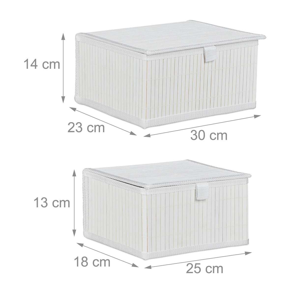 Bamboo Storage Boxes Set of 2 – Multipurpose, Lidded