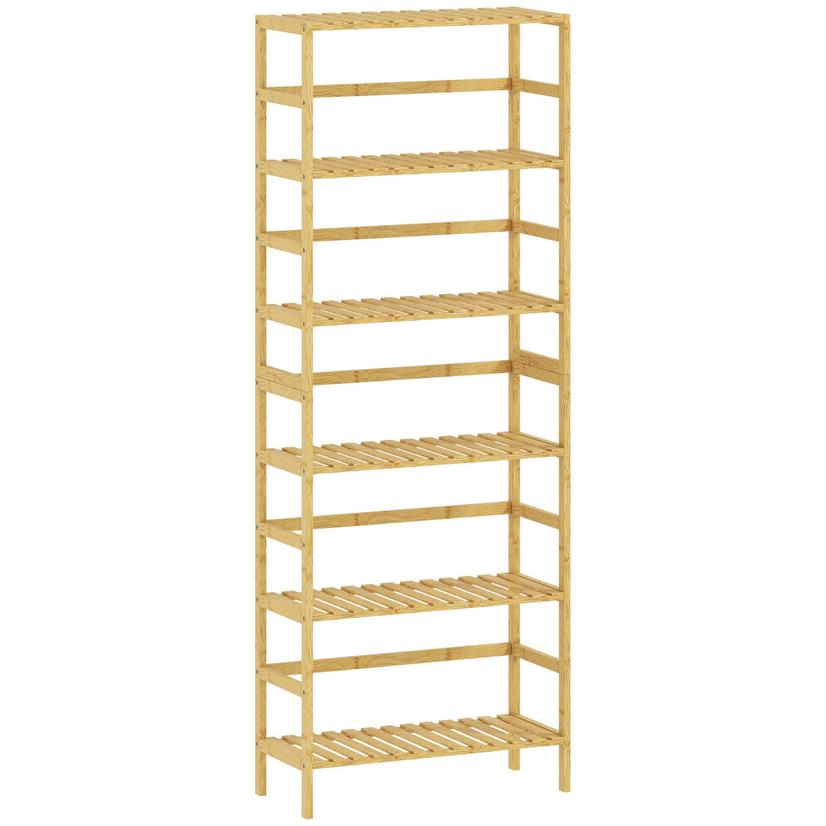 Bamboo Storage Shelf, 6 Adjustable Levels, Freestanding