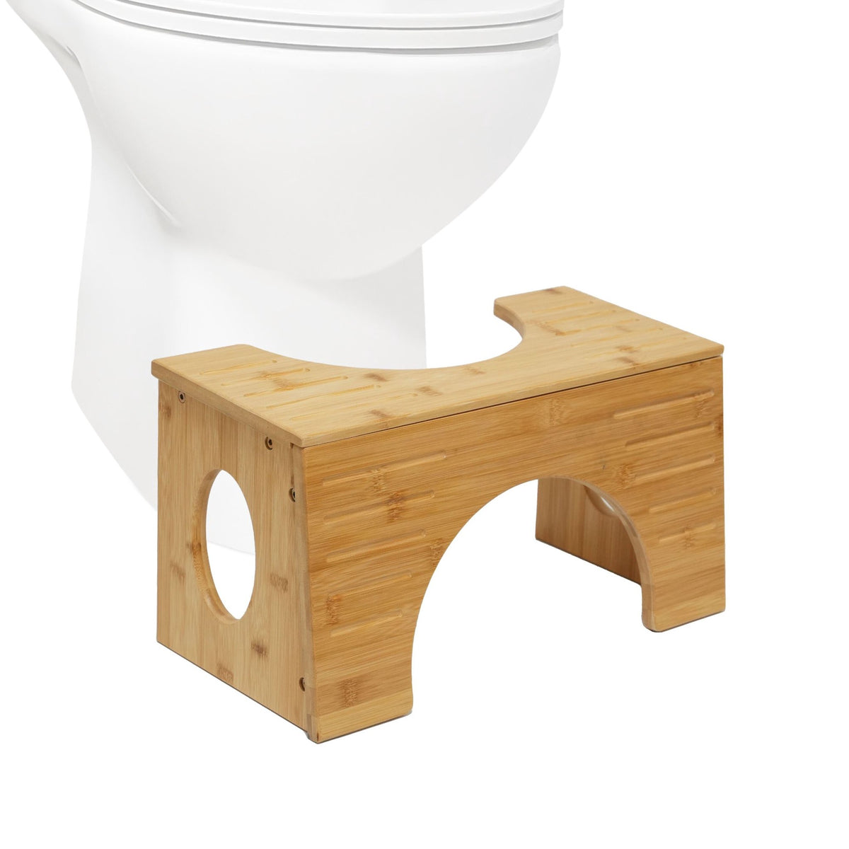 Bamboo Toilet Step Stool – Adjustable Heights