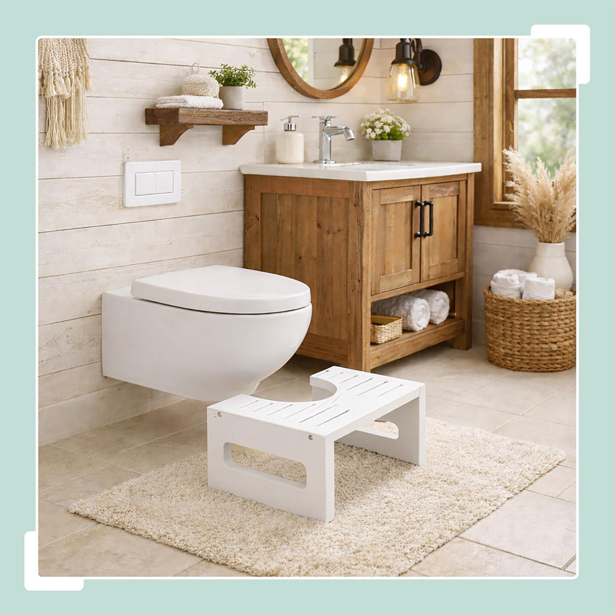 Bamboo Toilet Step Stool – Supports Healthy Bowel Movement