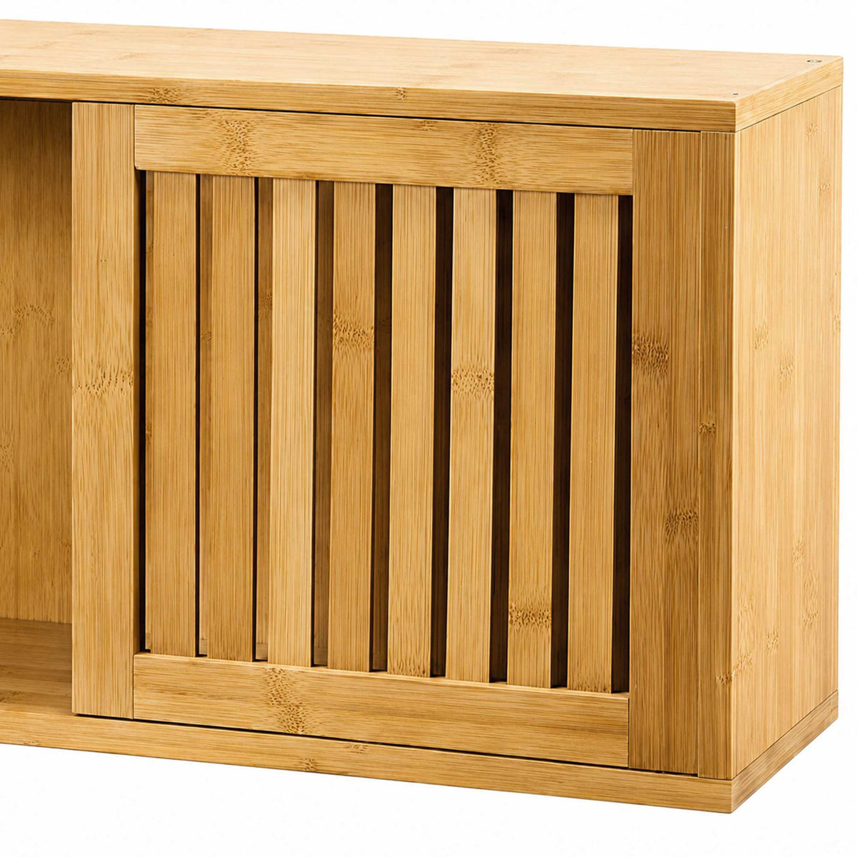 Bamboo Wall Cabinet with Sliding Doors – Natural Finish