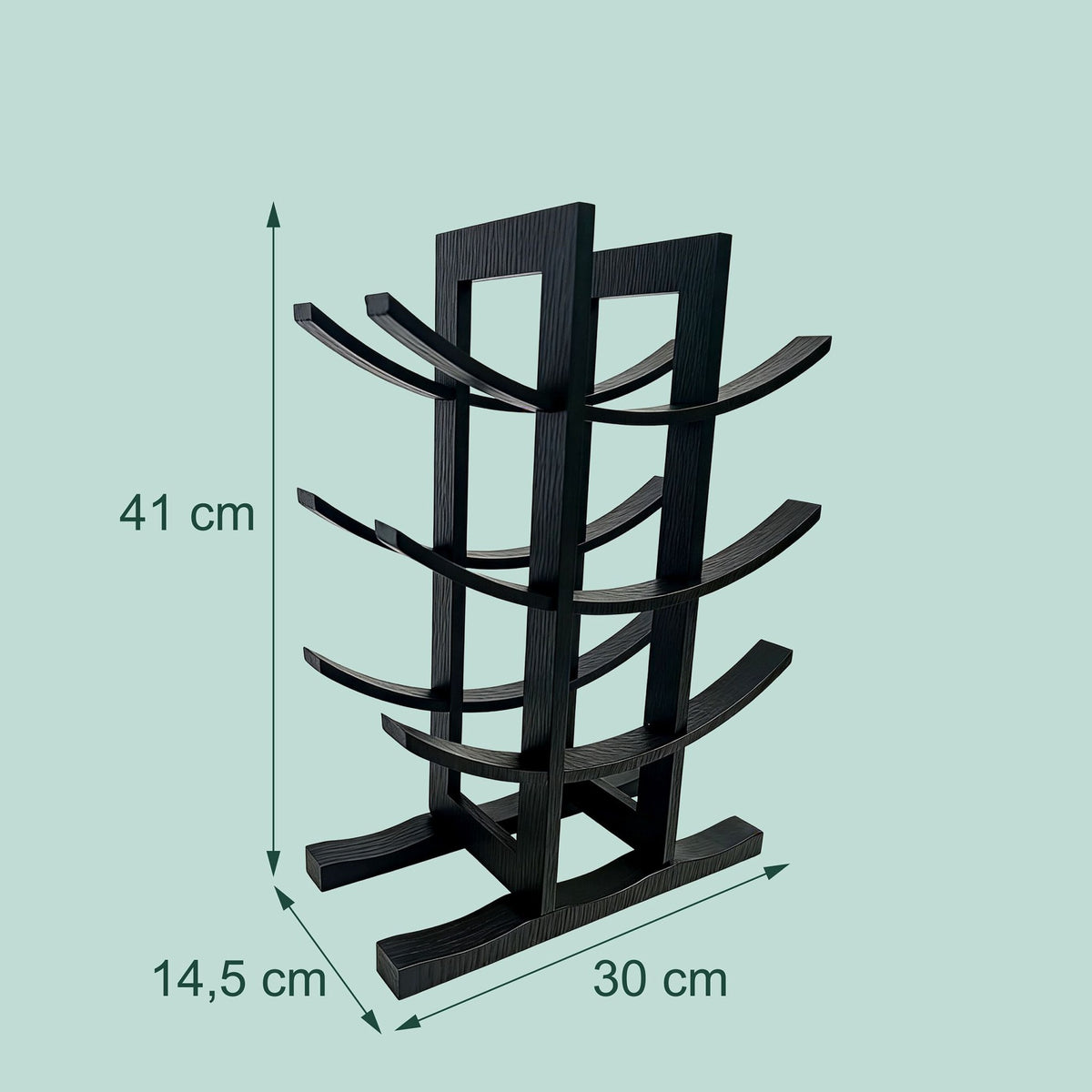Bamboo Wine Rack for 12 Bottles, Curved Design