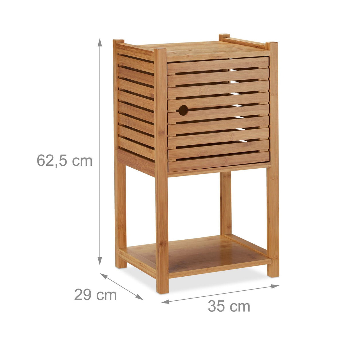 Bamboo bathroom shelf with 3 levels