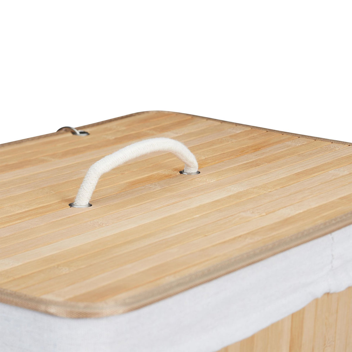 Bamboo laundry basket with 2 compartments