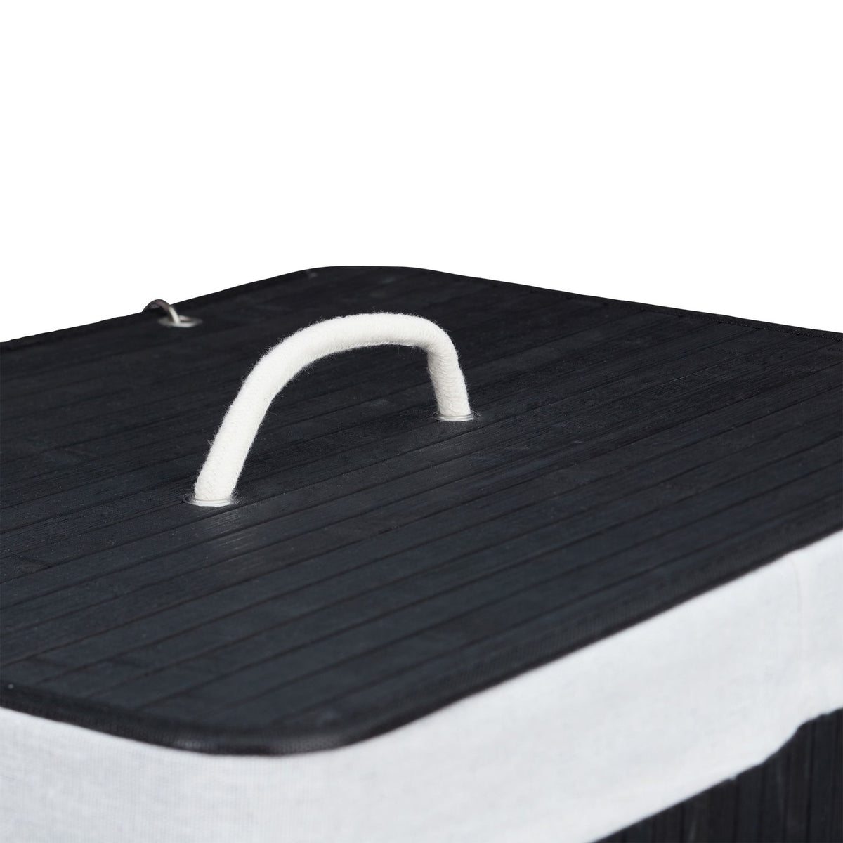 Bamboo laundry basket with 2 compartments