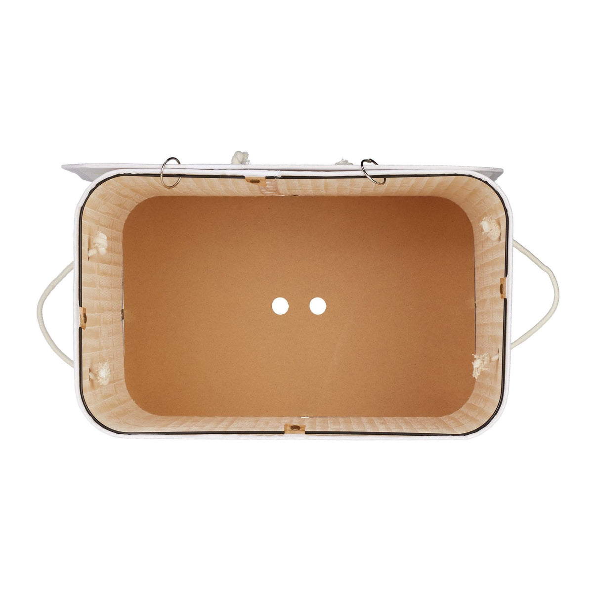 Bamboo laundry basket with 2 compartments