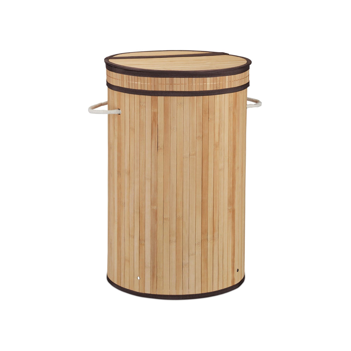 Bamboo laundry basket with lid