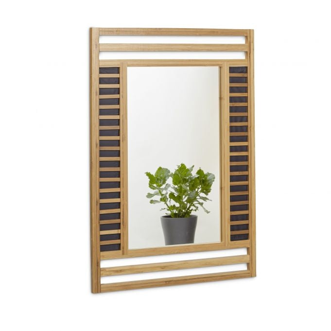 Bamboo mirror with decorative frame