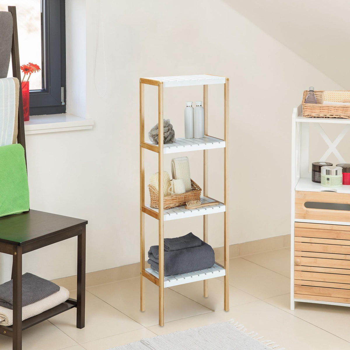 Bamboo shelf with 4 shelves