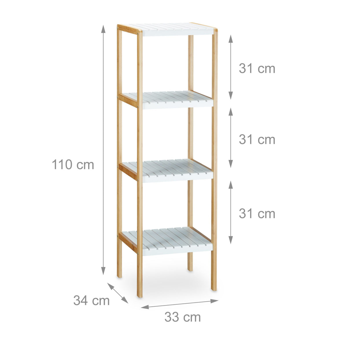 Bamboo shelf with 4 shelves
