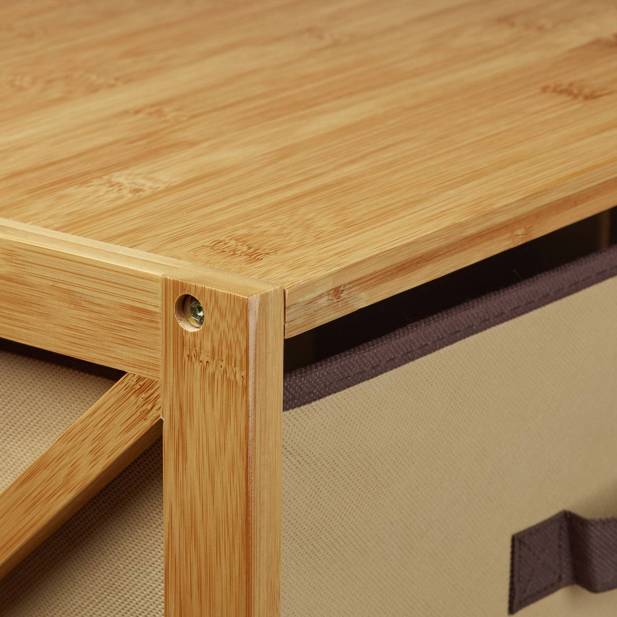 Bamboo shelf with basket