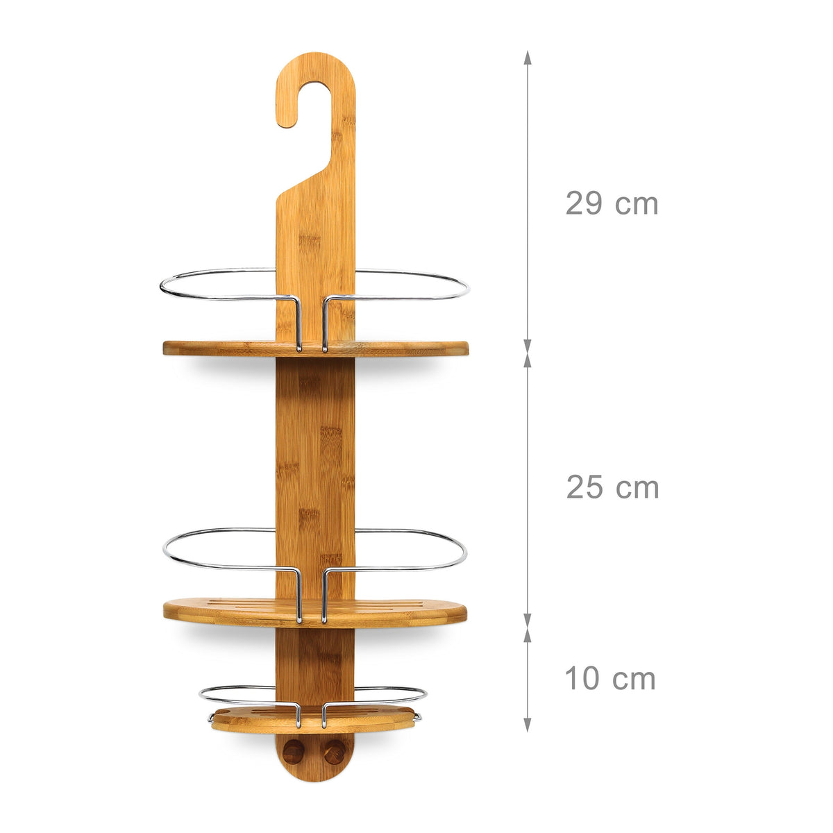 Bamboo shower shelf with 3 shelves