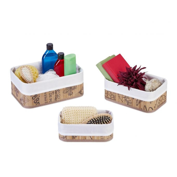 Bamboo storage basket - set of 3