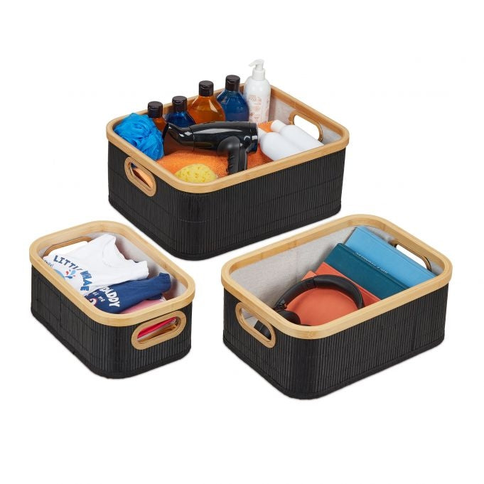 Bamboo storage baskets set of 3