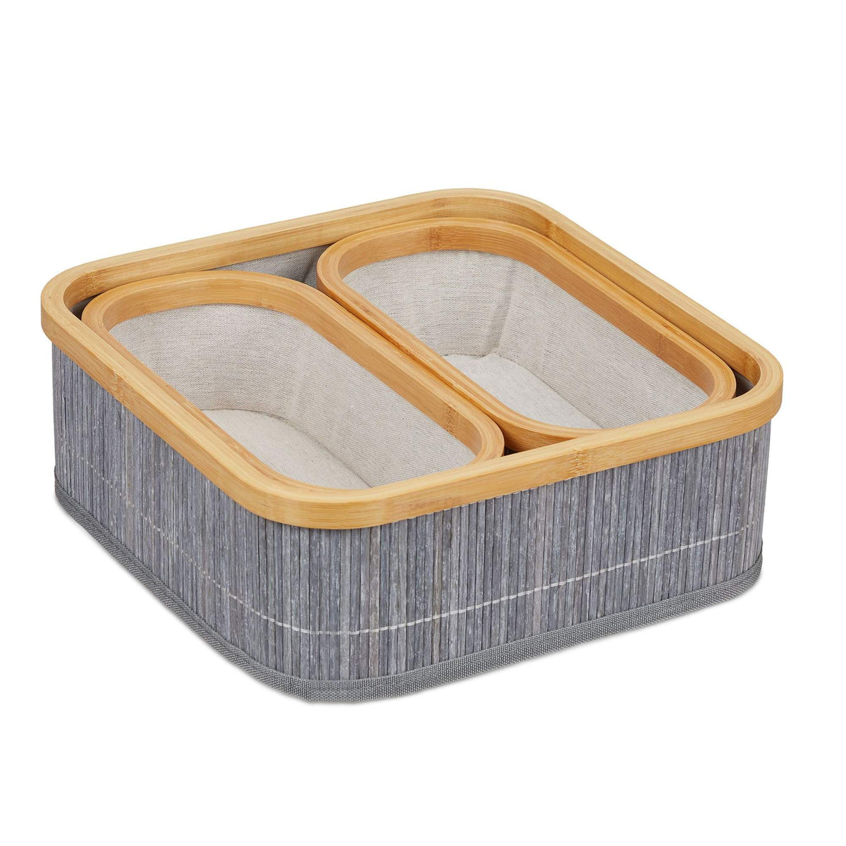 Bamboo storage baskets set of 3