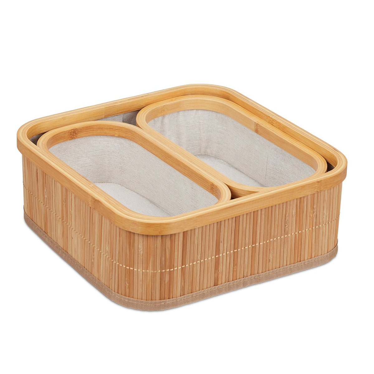 Bamboo storage baskets set of 3