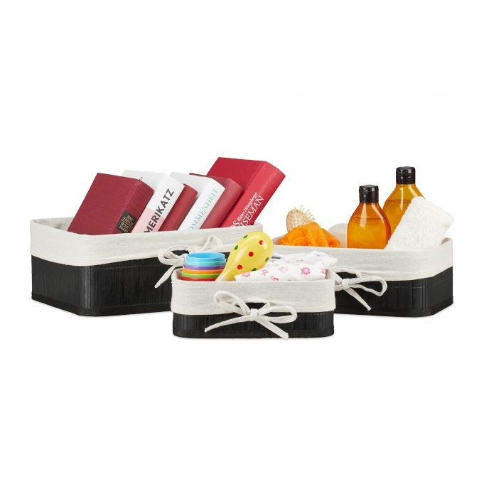 Bamboo storage baskets set of 3