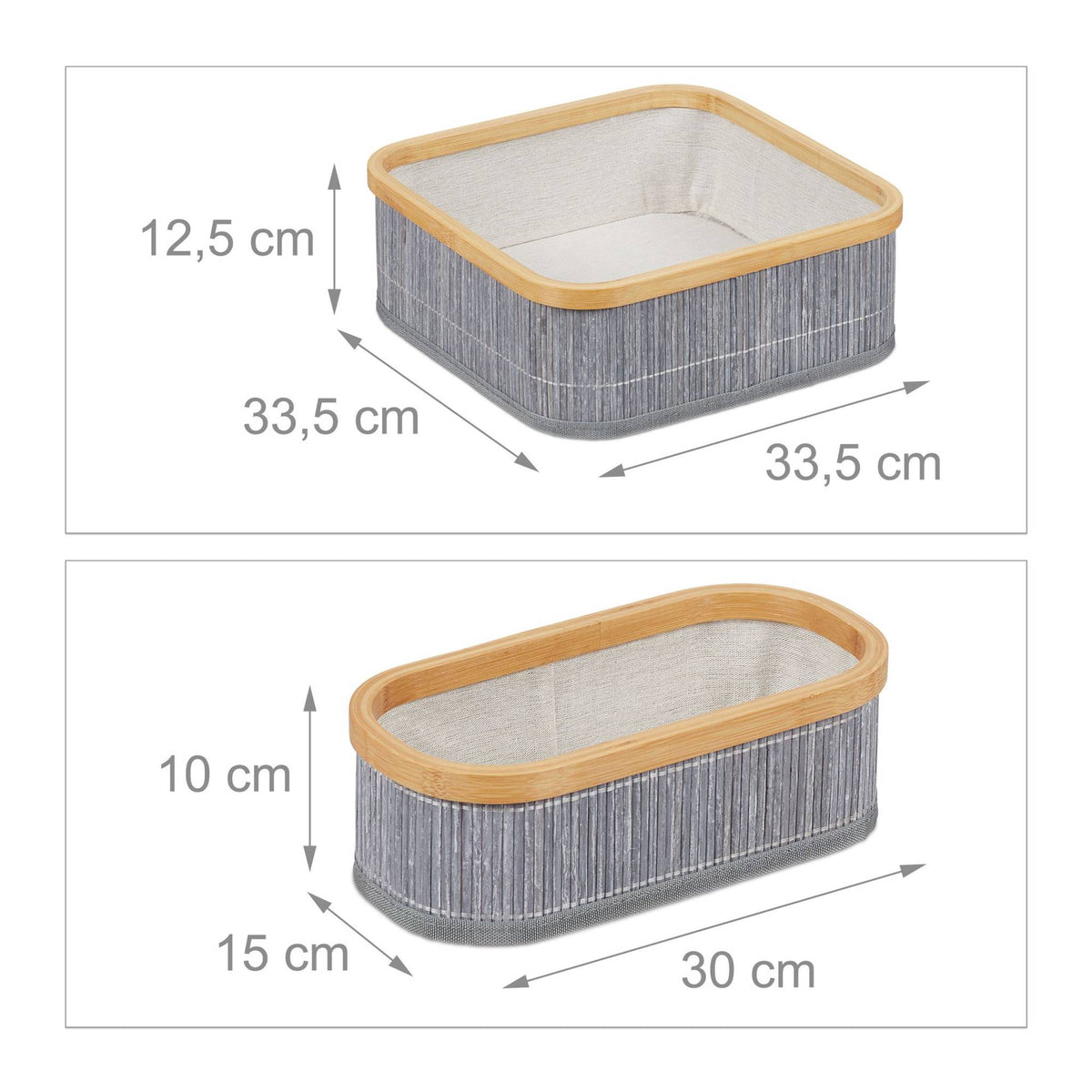 Bamboo storage baskets set of 3