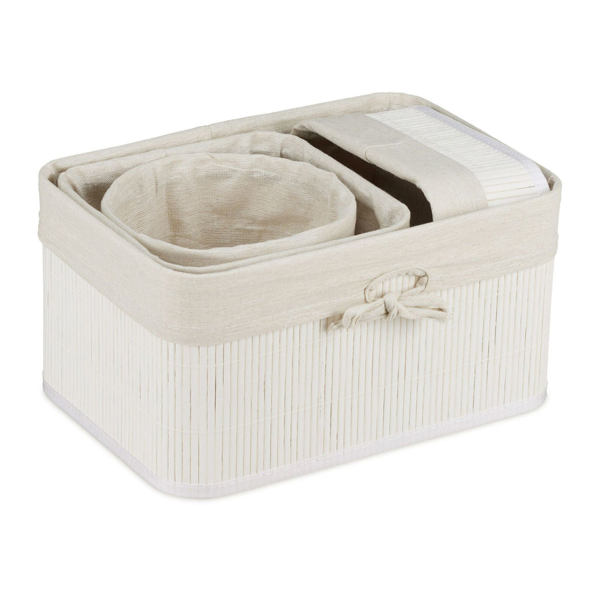 Bamboo storage baskets set of 4