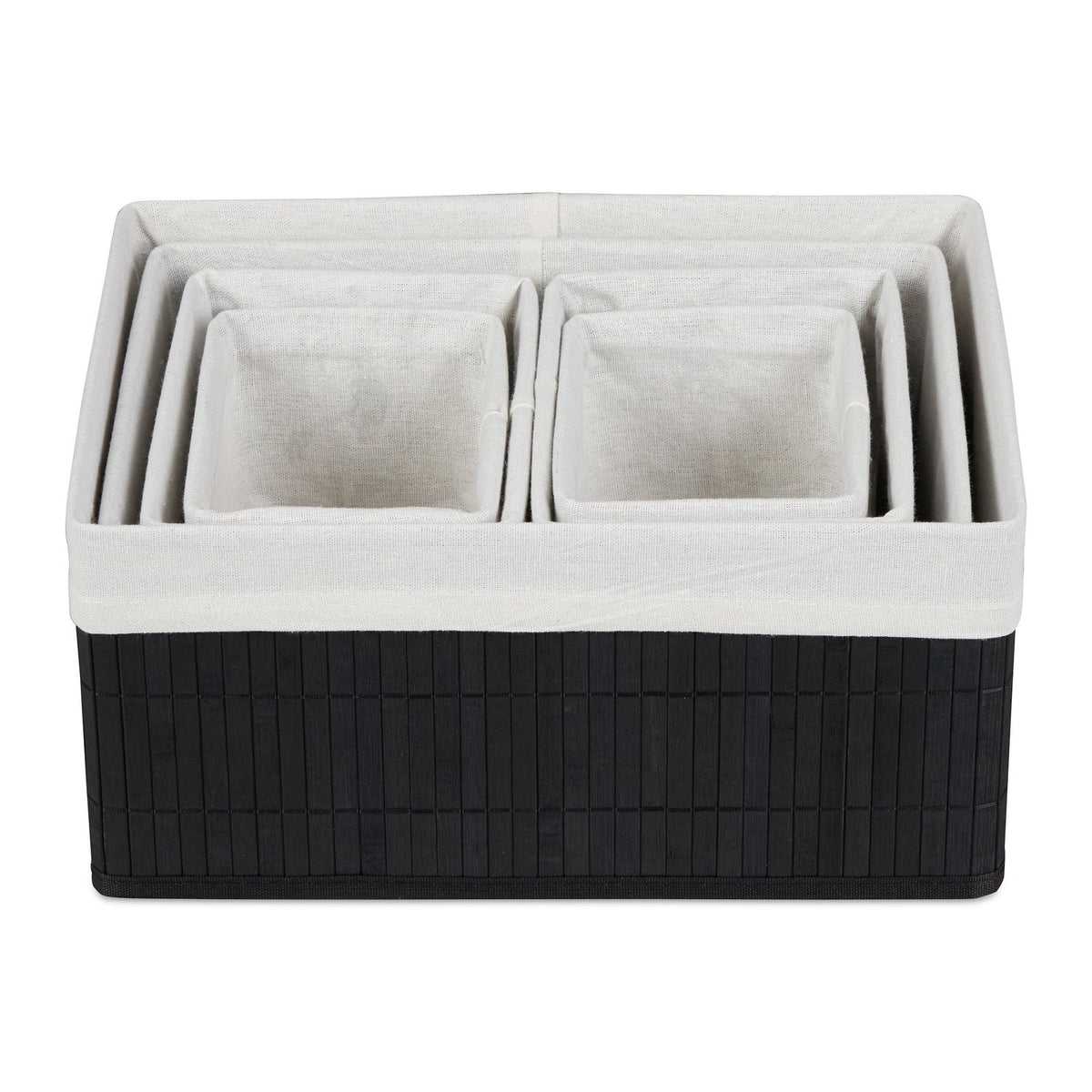 Bamboo storage baskets - set of 6