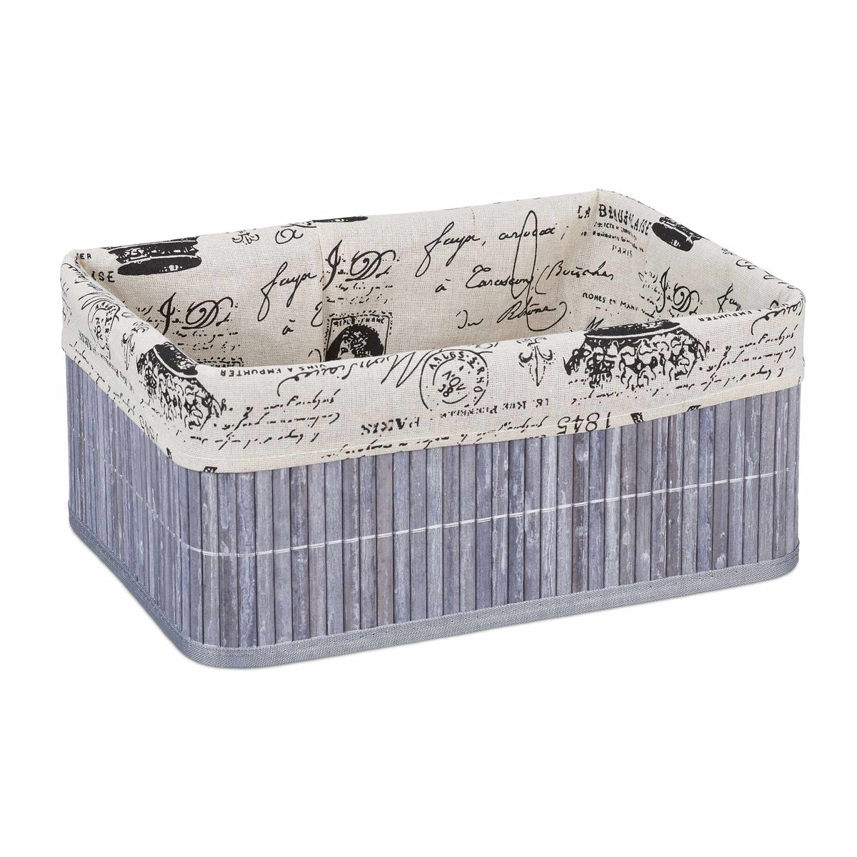Bamboo storage basket with print