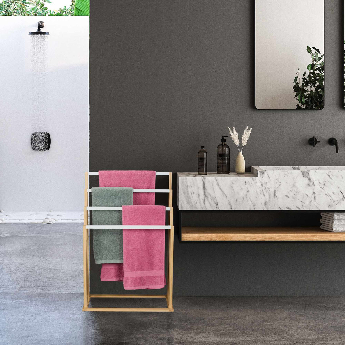 Bamboo towel rail