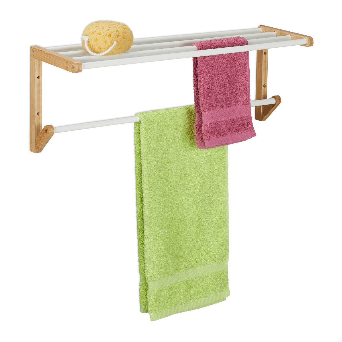 Bamboo towel rail for the wall