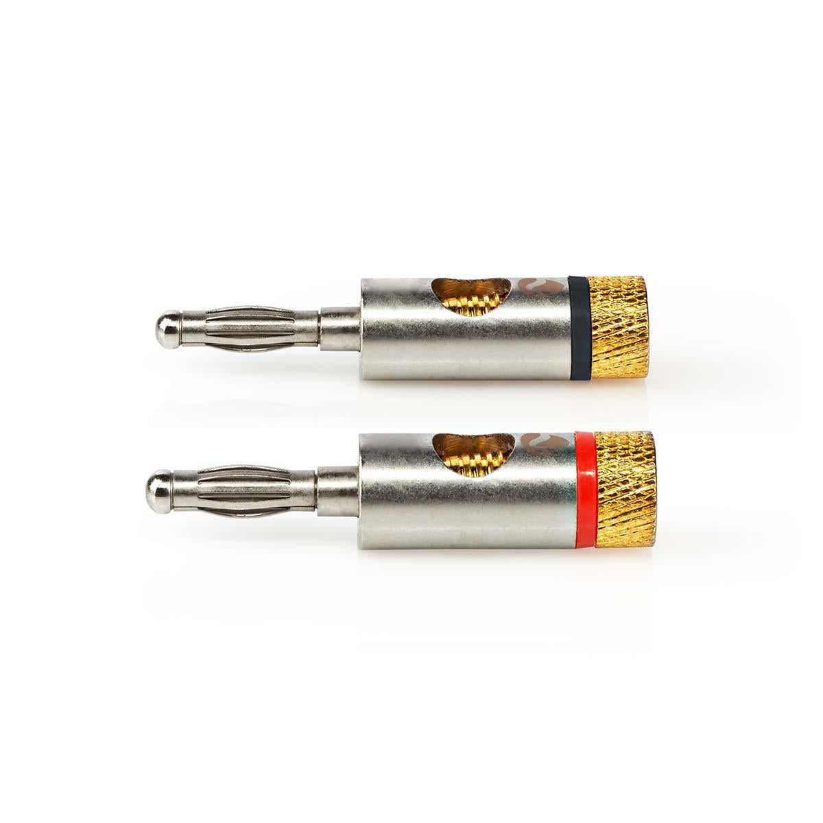 Banana Connector | Straight | Male | Gold Plated | Screw | Cable input diameter: 3.0 mm | Metal | Gold | 2 pcs. | Envelope