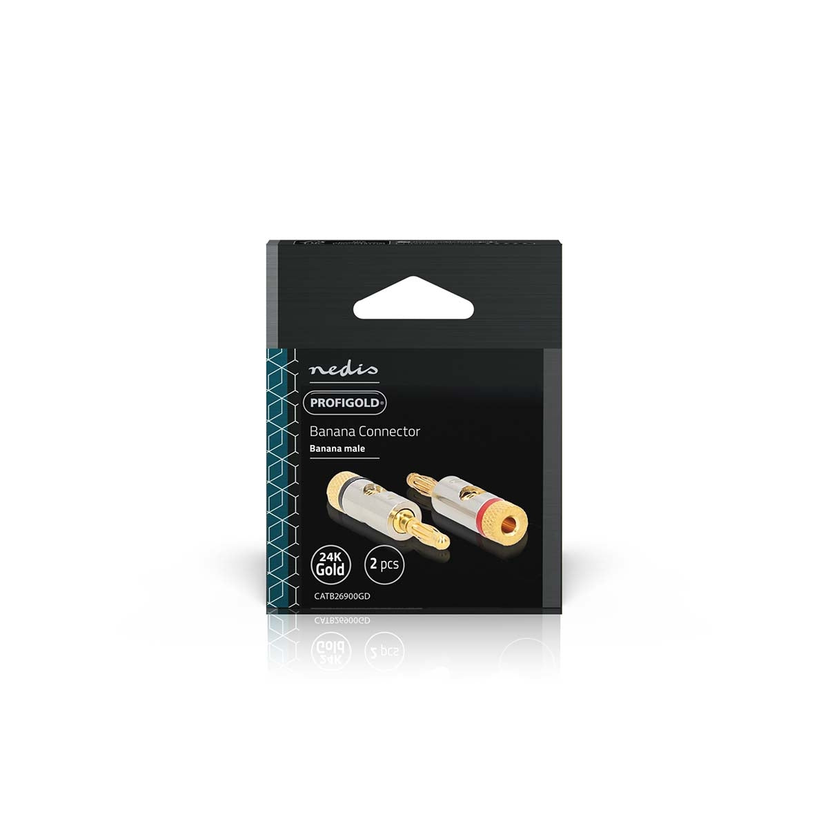 Banana Connector | Straight | Male | Gold Plated | Screw | Cable input diameter: 3.0 mm | Metal | Gold | 2 pcs. | Envelope