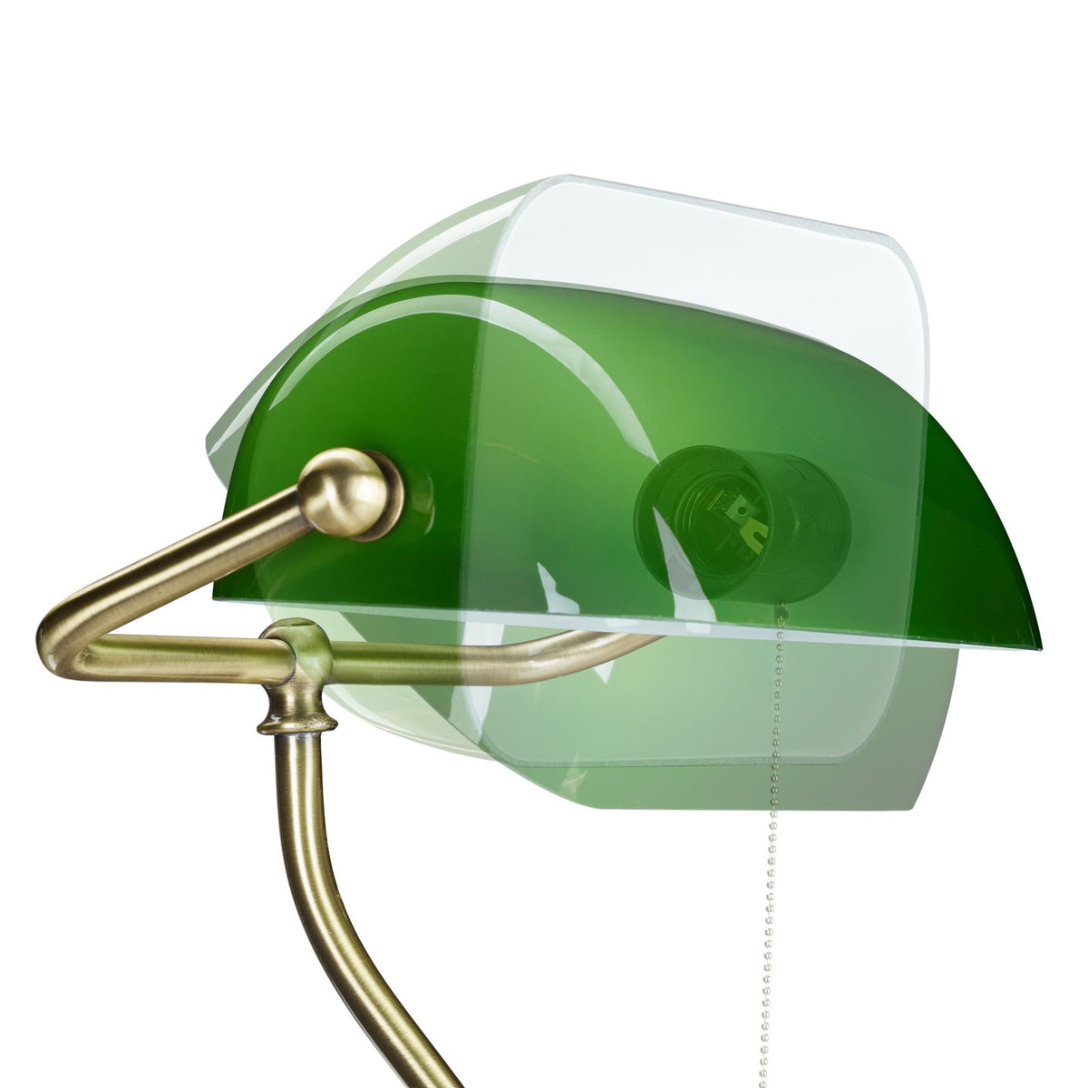 Banker lamp with pull switch