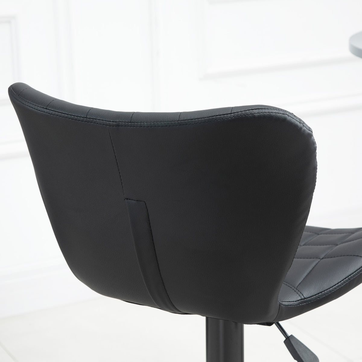 Bar Stools Set Of 2 Bar Stools, Counter Stools, Bistro Stools, Kitchen Stools, Swivel Chairs, Backrest, Pu Cover, Black