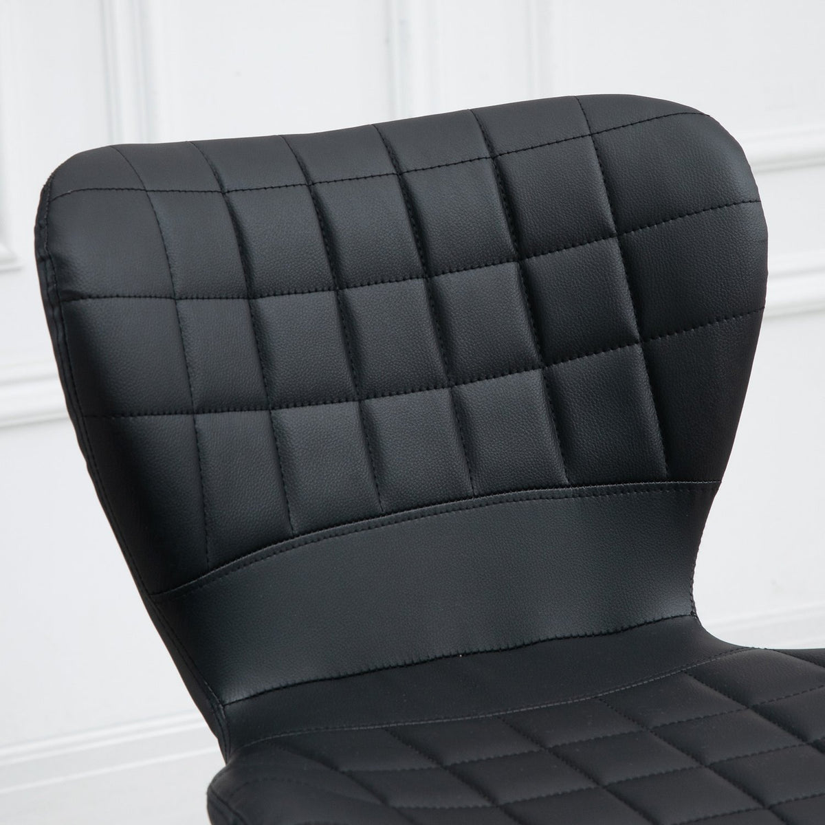 Bar Stools Set Of 2 Bar Stools, Counter Stools, Bistro Stools, Kitchen Stools, Swivel Chairs, Backrest, Pu Cover, Black