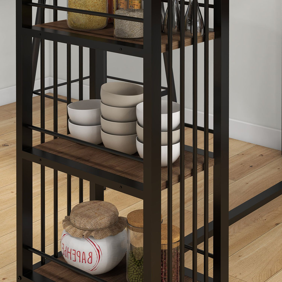 Bar Table, Bar Table, Counter Table With 3 Shelves, Bar Counter, Kitchen Table With Wood Look, Steel Frame, Brown, 120 X 40 X 105 Cm