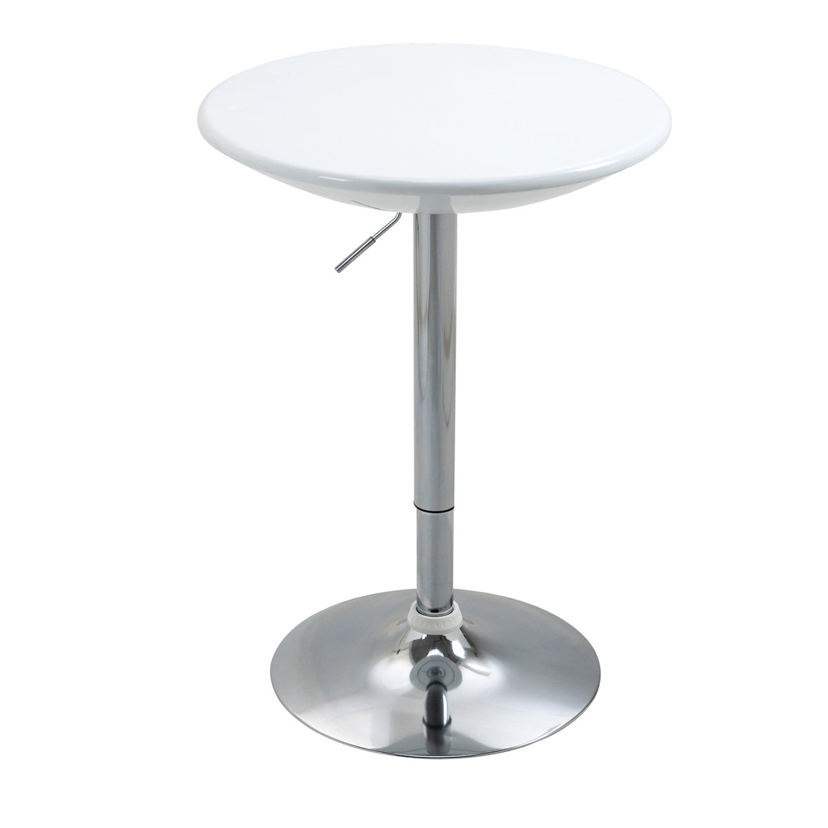 Bar Table Modern Dining Table Desk Height Adjustment Metal Abs Paint White Ø61 X 76-97 Cm