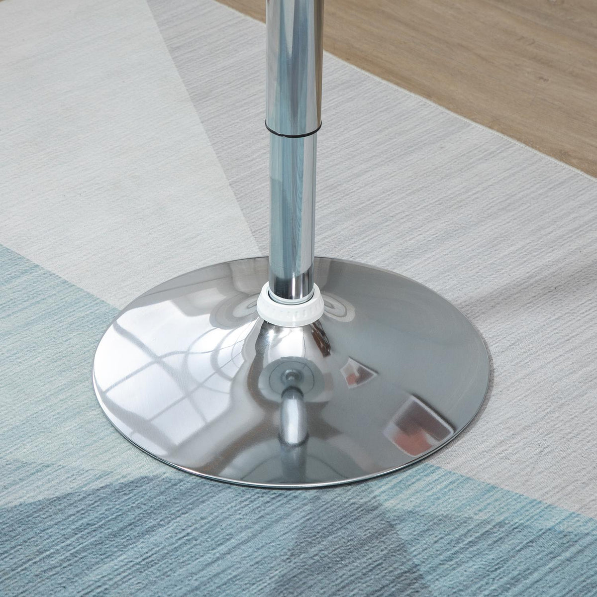 Bar Table Modern Dining Table Desk Height Adjustment Metal Abs Paint White Ø61 X 76-97 Cm