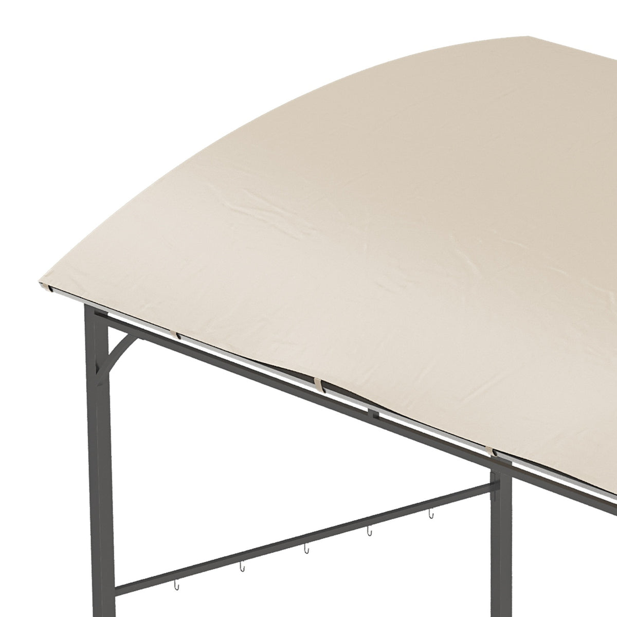 Barbecue Gazebo, Barbecue Canopy, Rain Cover With Uv Resistant, Garden Gazebo With Hooks, Steel Frame, Polyester, Beige, 215 X 150 X 220 Cm