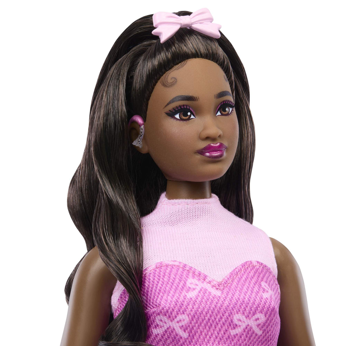 Barbie Deluxe Doll with Bright Pink Skirt, Curvy Style
