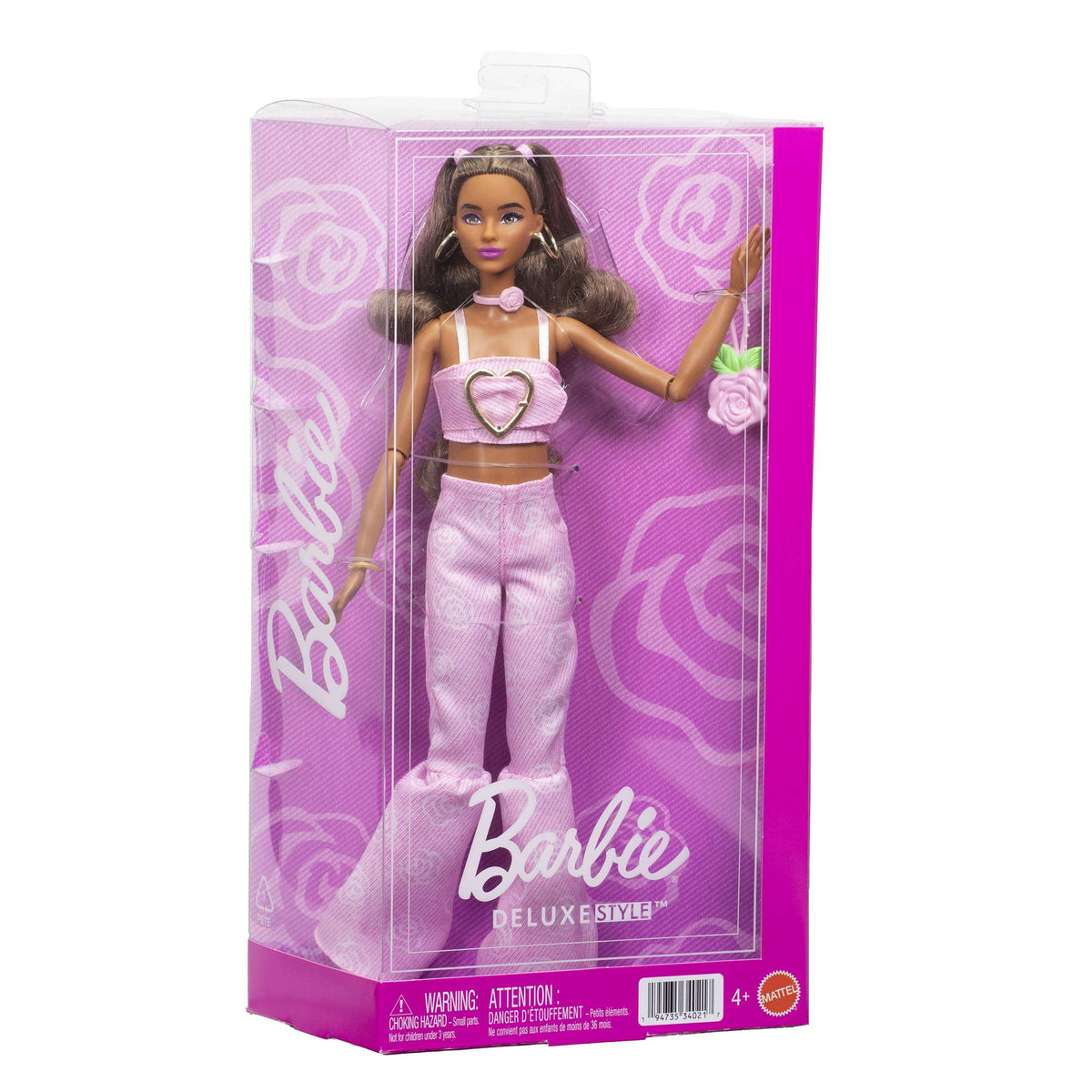 Barbie Deluxe Doll with Denim Star-Print Dress