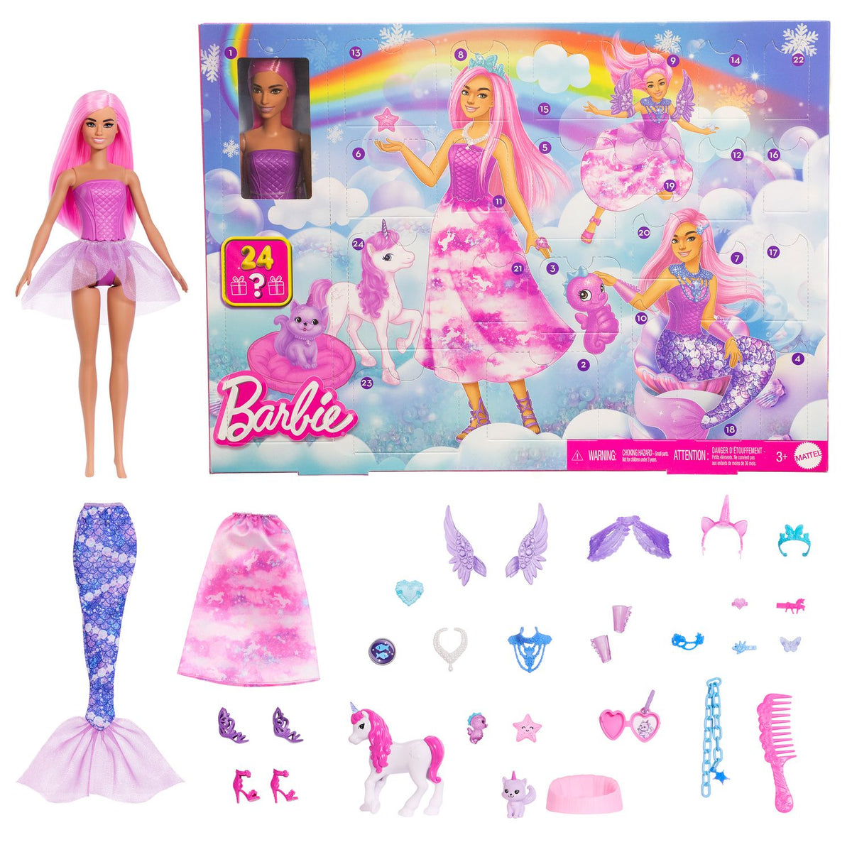 Barbie Fantasy Advent Calendar with Doll & 24 Accessories