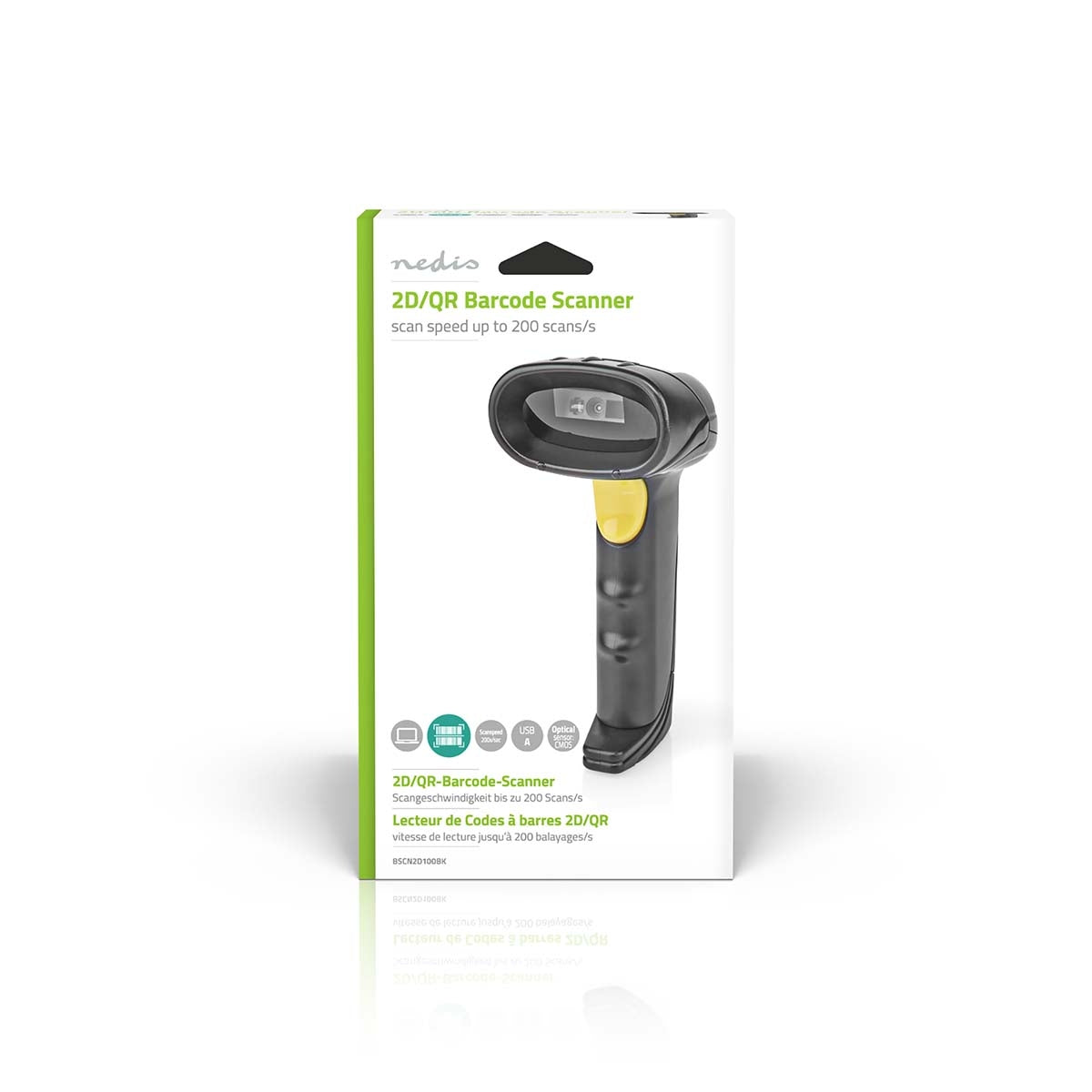 Barcode Scanner | CMOS | Wire bound | 1D linear / 2D/QR | USB Power | USB 2.0