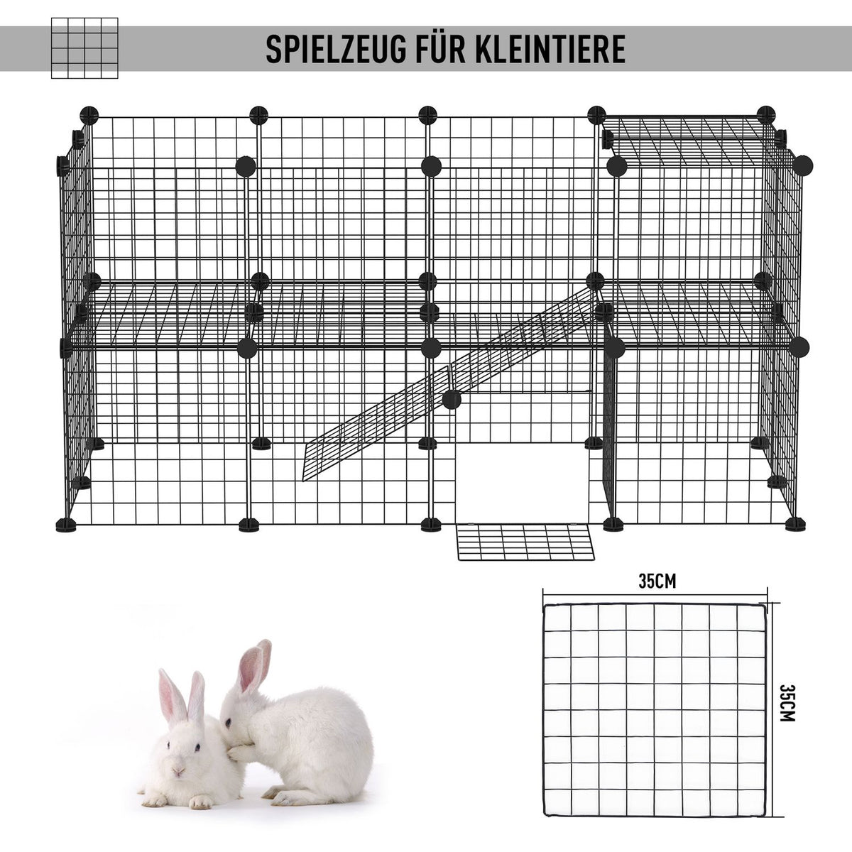 Barrier Diy Playpen For Small Animals, Puppy Playpen, 36 Panels, Black, 146X73X73Cm