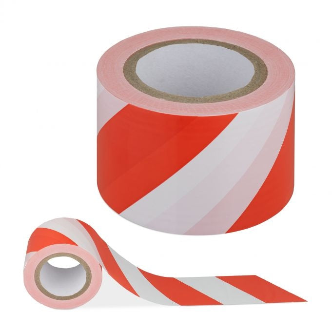 Barrier tape in red & white 200 m