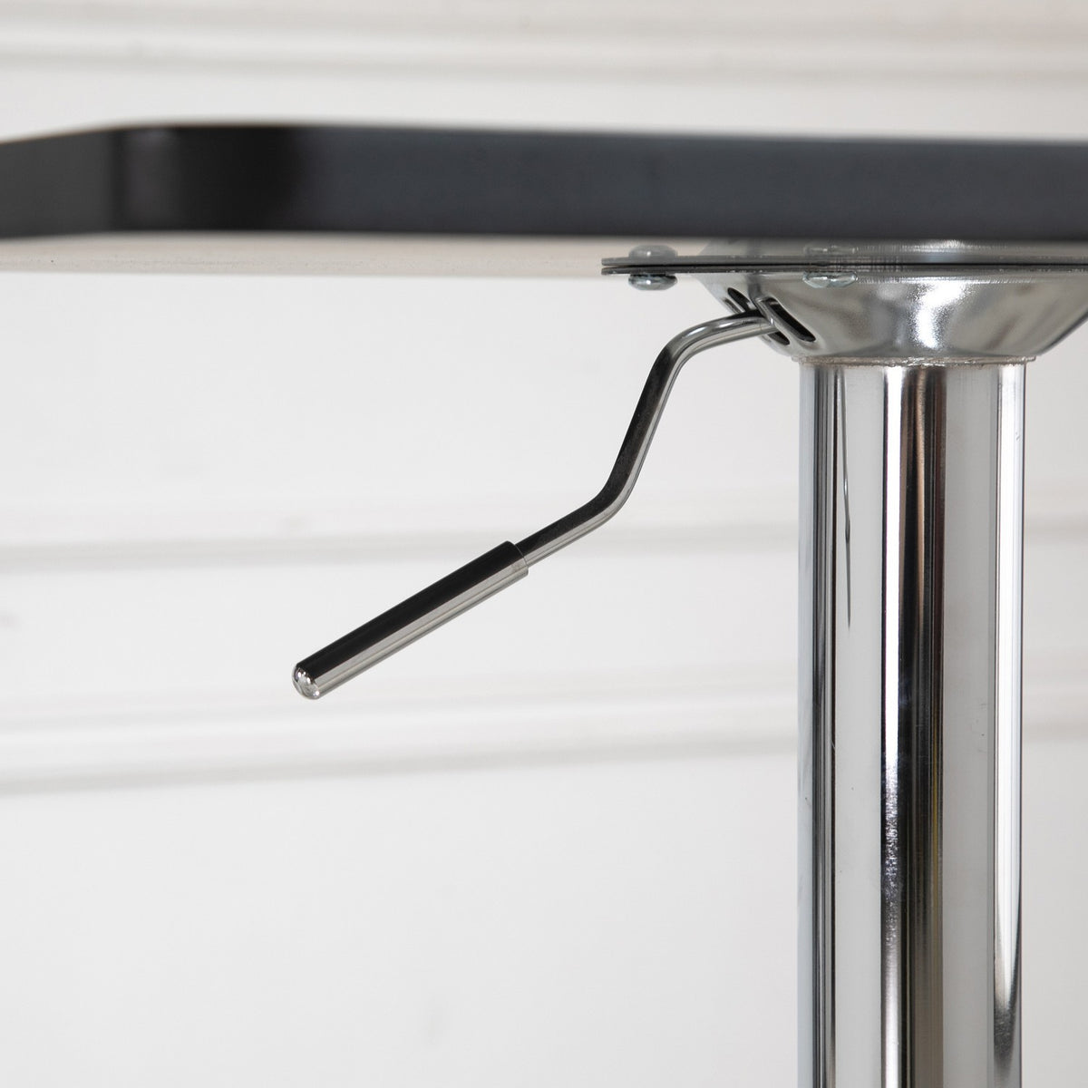 Bar table, height-adjustable bar table with rotating table top, non-slip kitchen table for living room, dining room, black, 60 x 60 x 69-93 cm
