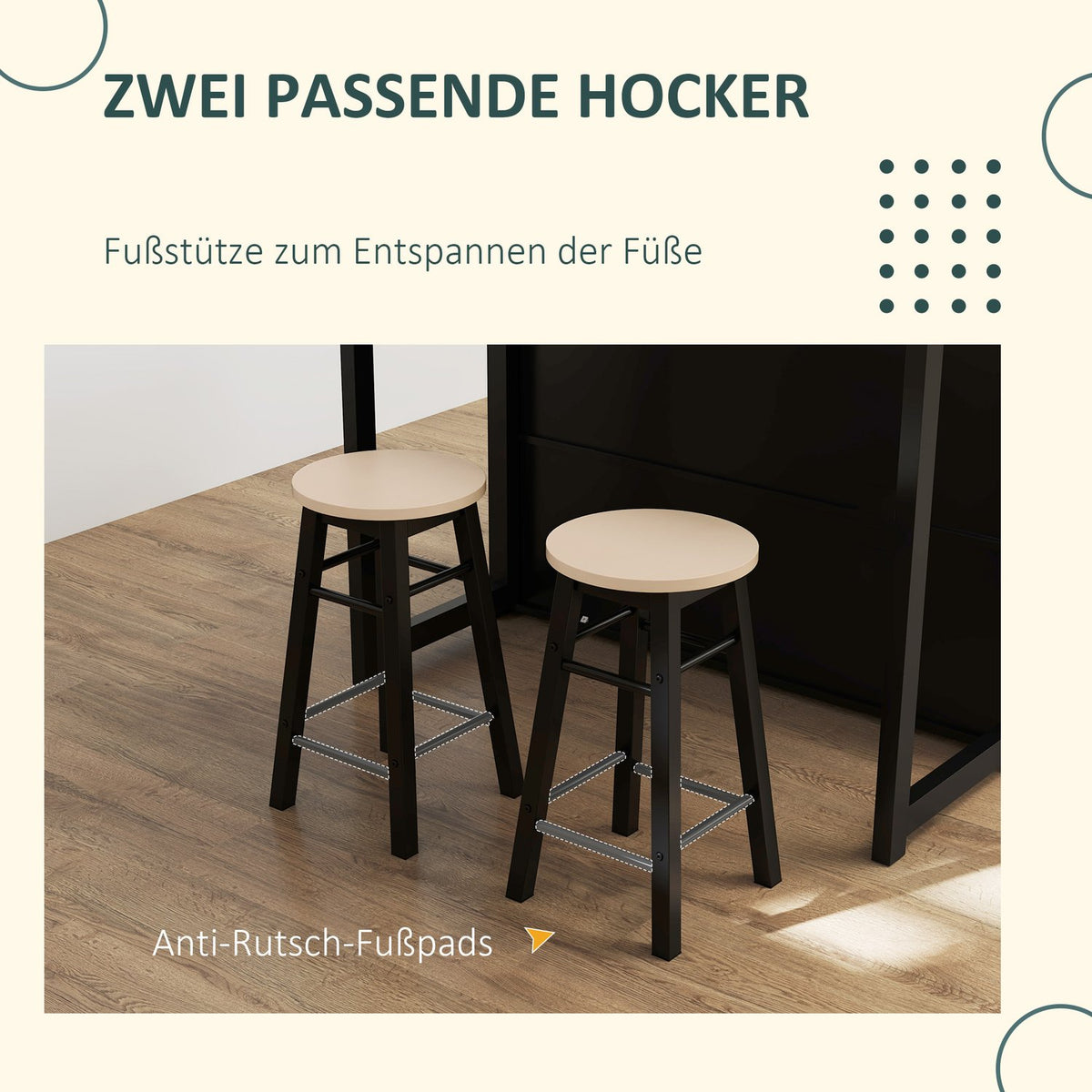 Bar table with bar stool set, 3-piece bar table set, dining table with folding table top, kitchen table with cupboard, dining group for dining room, living room, black