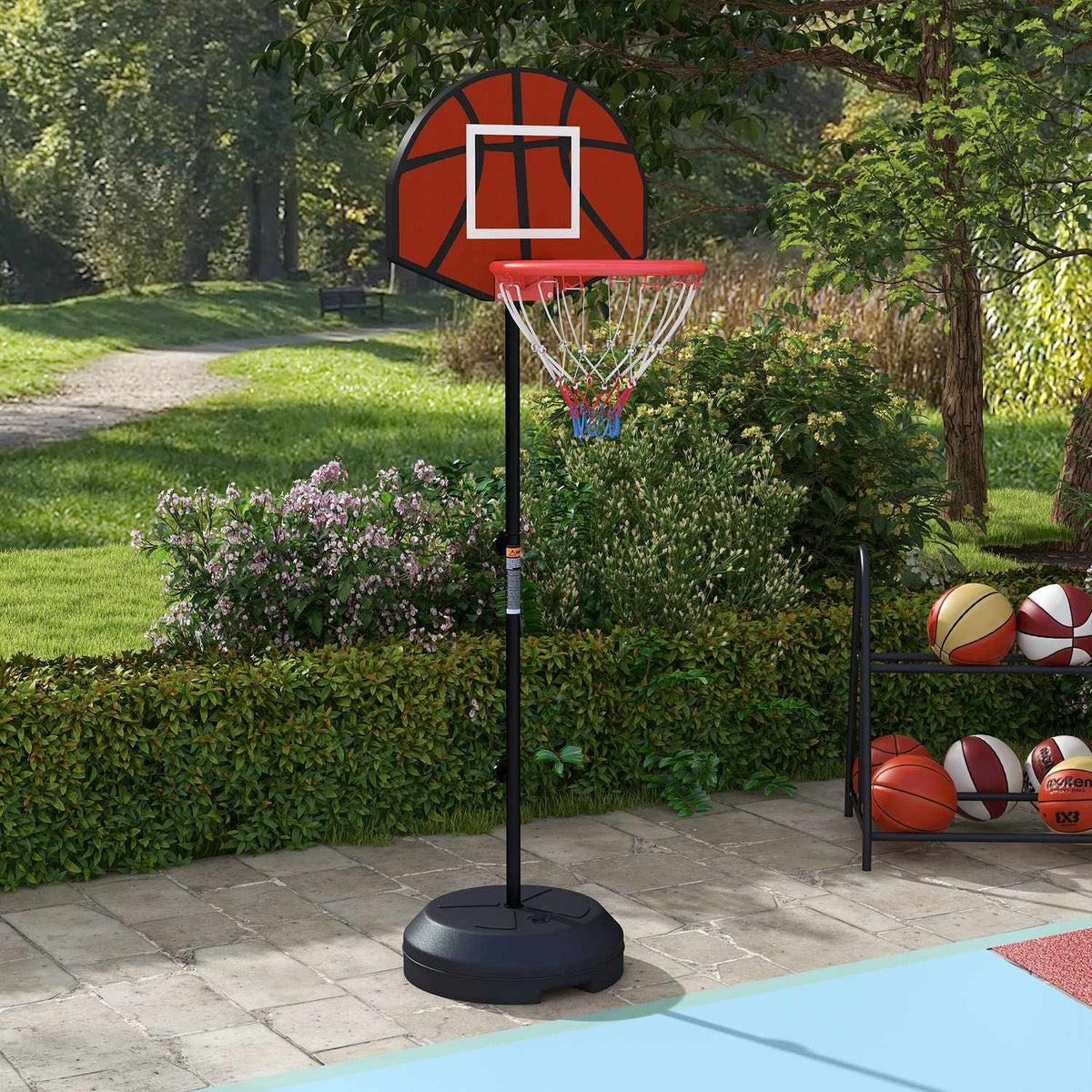 Basketball Hoop Stand Height-Adjustable Basketball Stand Magnetic Dartboard 129-179Cm