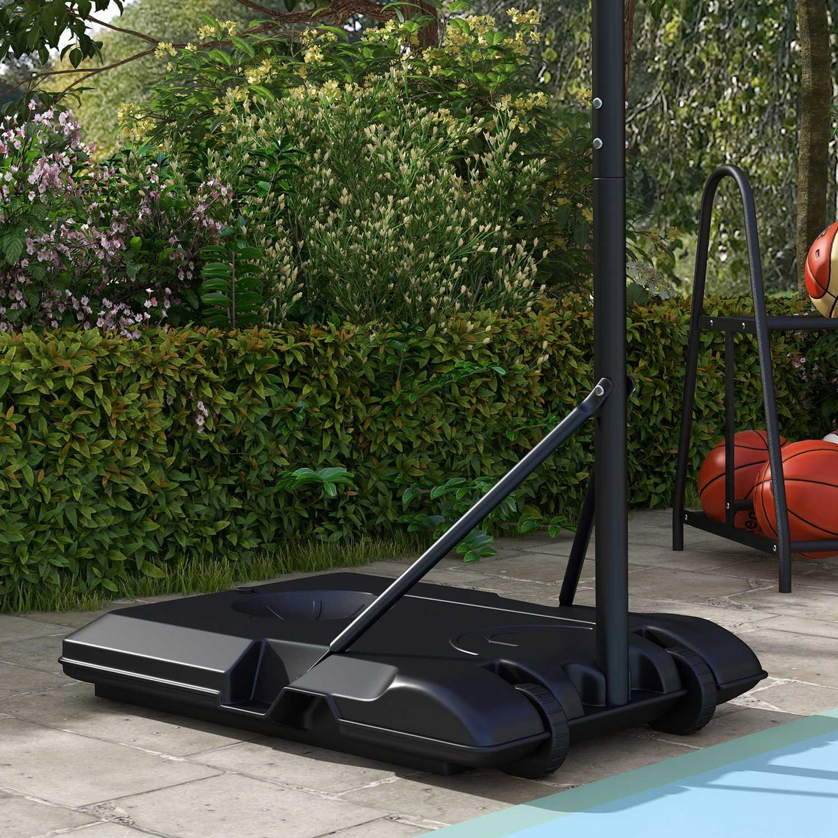 Basketball Hoop With Stand, Height-Adjustable Basketball Stand With Wheels And Shatterproof Backboard, 220-250 Cm Basketball Backboard Stand