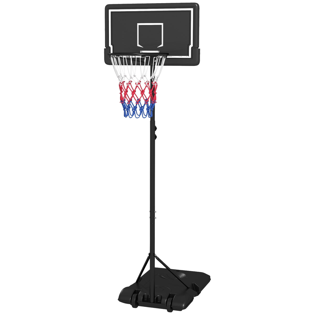 Basketball Hoop With Stand, Height-Adjustable Basketball Stand With Wheels And Shatterproof Backboard, 220-250 Cm Basketball Backboard Stand