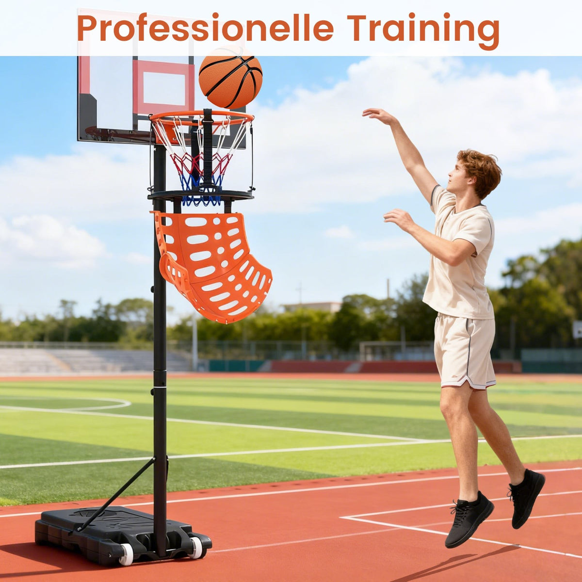 Basketball Return Attachment, 360 Rotating Rebounder