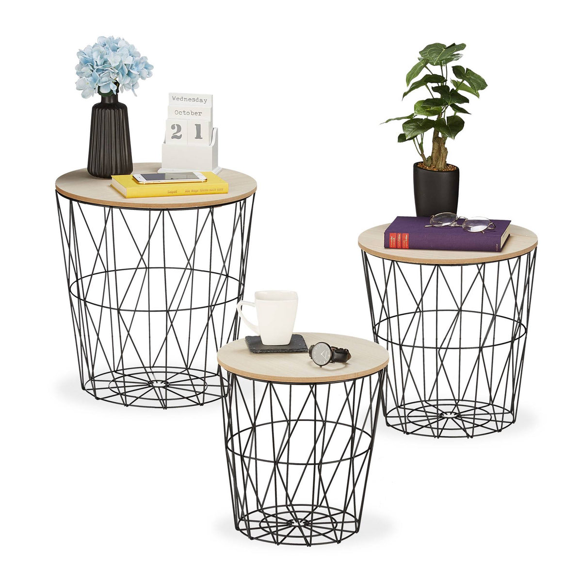 Basket table - set of 3