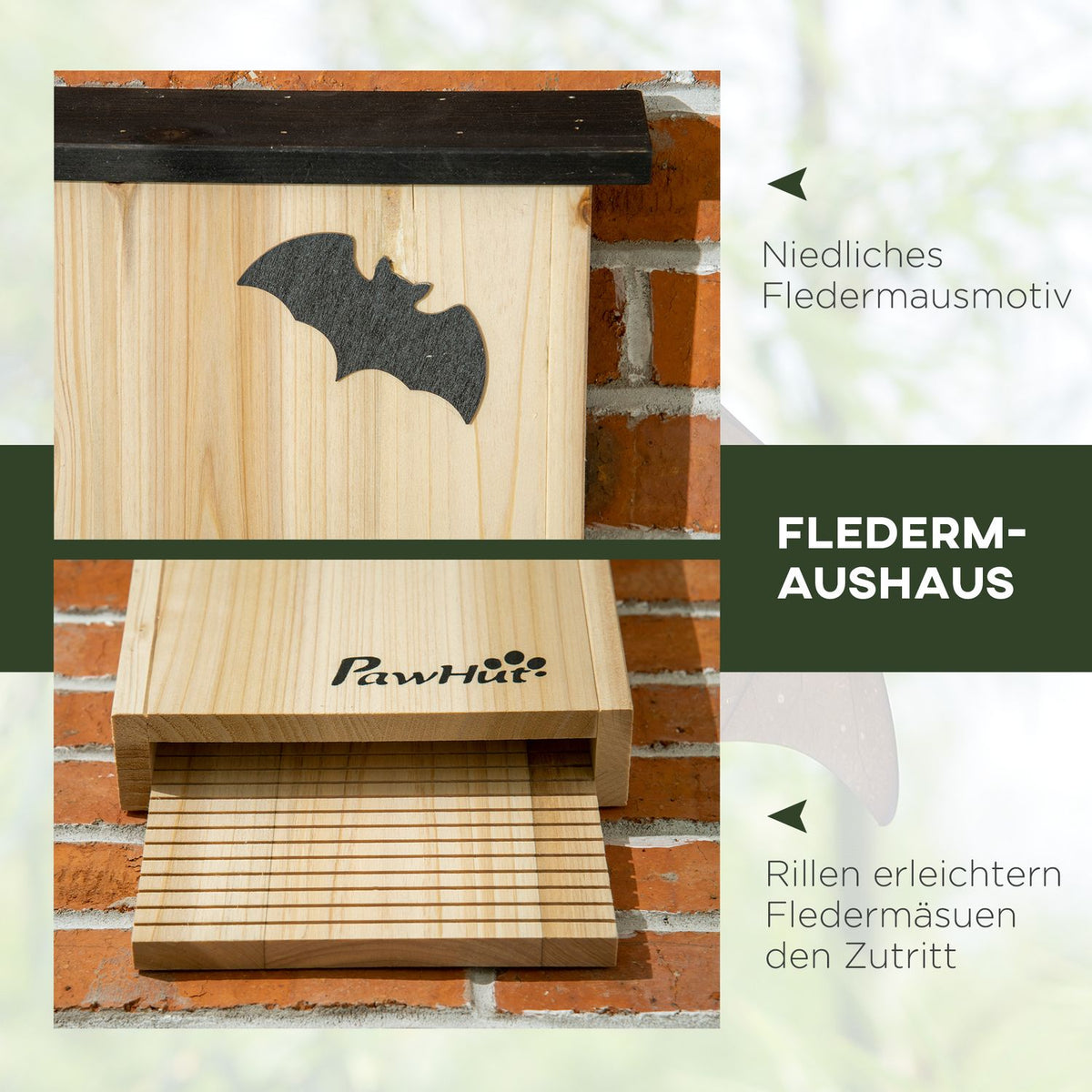 Bat Box Set Of 3, Bat House, Nesting Box For Bats, Hanging Bat Box For Summer, Winter, Fir Wood, Natural